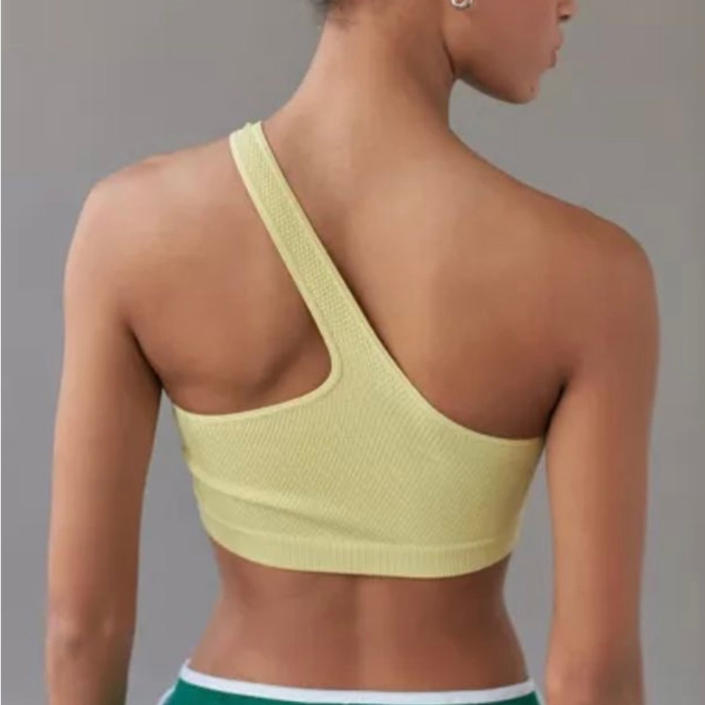 Urban Outfitters Top Yellow XS One Shoulder Pilates Princess Yoga Gym NWT